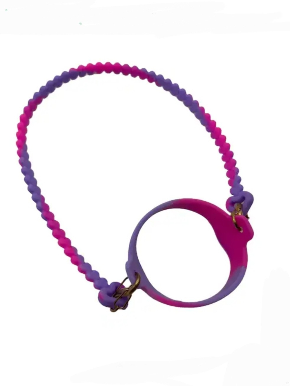 Pink Purple Gradient Silicone Cup Lanyard with Gold Accents BNIB